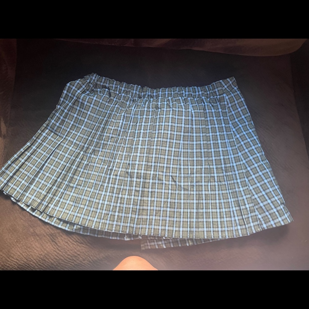 Pleated mini skirt plaid xxl